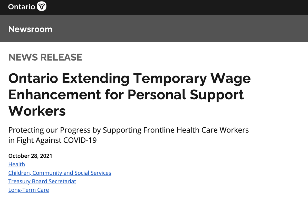 MyDirectPlan's tweet image. Ontario Extending Temporary Wage Enhancement for Personal Support Workers to March 31, 2022

👉Visit: hubs.li/H0-pwrT0
👉Check out the MyDirectPlan Knowledge Base for information on how to submit claims with the enhancement: hubs.li/H0-pwxg0