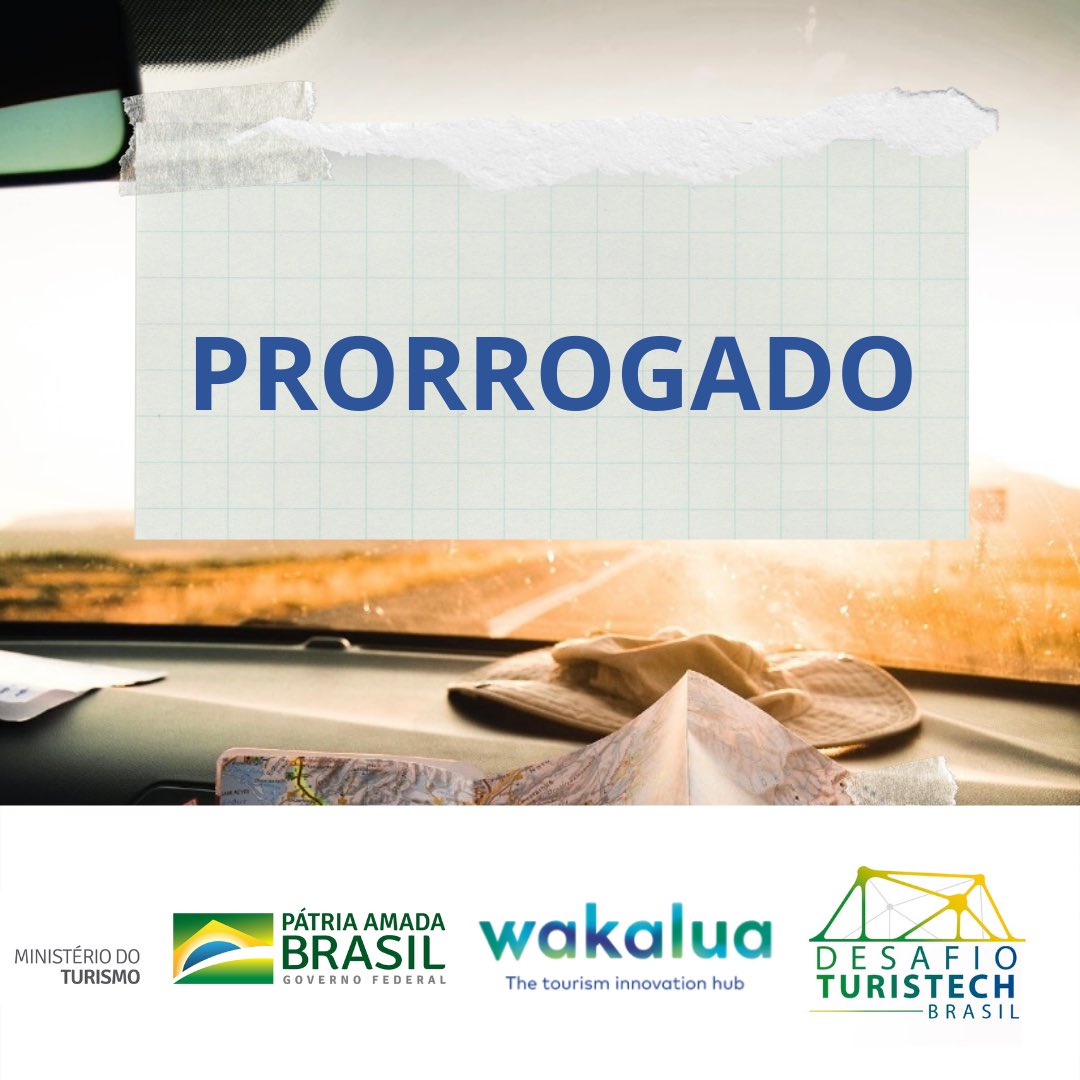 ATENÇÃO! PRORROGAMOS a data final para que você possa inscrever seu projeto no DESAFIO TURISTECH BRASIL. Você tem até o dia 08/11/22. APROVEITE!

#desafioturistech
