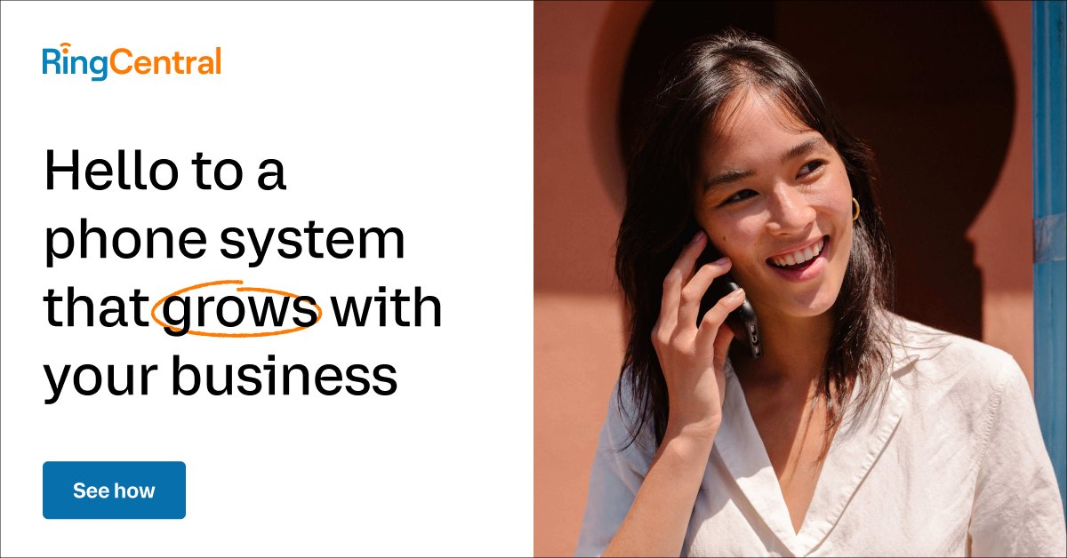 RingCentral's tweet photo. Say hello to a phone system that grows with your business! One app, on any device. View a demo or start today https://t.co/nbyjdzNwxw
#HelloToRingCentral #Ucaas #hybridwork #hybridworking https://t.co/gOtii4ZrjH