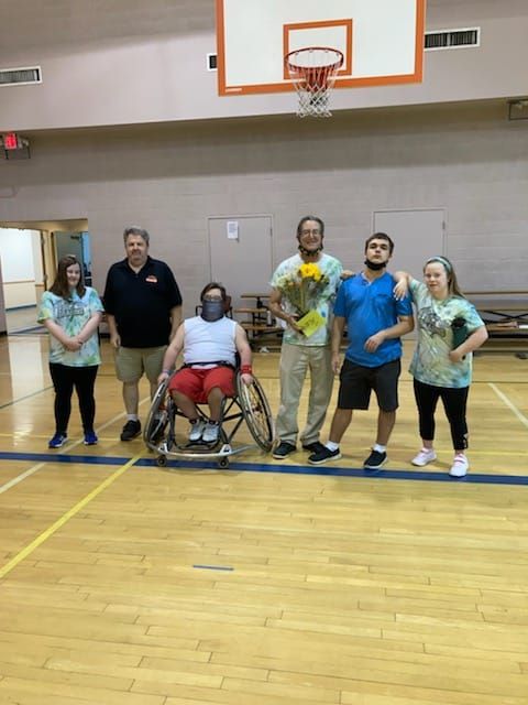 PPParasports's tweet photo. Today's event: #AdaptedBasketbball

Fee is $25 per month or FREE with adaptive membership! https://t.co/ouUt0InHXg 

*Pictured: Dragons with #SoCalAdaptedSports' E.D. Michael Rosenkrantz  for his birthday this past week! 

#SoCalAdaptiveSports #adaptivesports #DisabilityTwitter https://t.co/648fxO9kRr