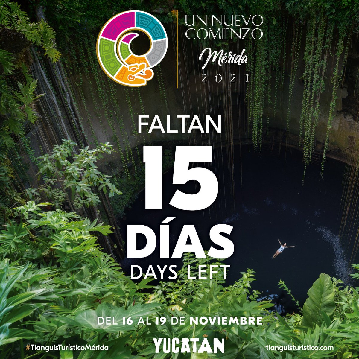 Estamos a sólo 15 días del #TianguisTurísticoMérida, el evento más importante de la industria turística de #México y #Latinoamérica. Te esperamos del 16 al 19 de noviembre en #Yucatán, el origen de todo.
Se parte del #RenacerDelTurismo