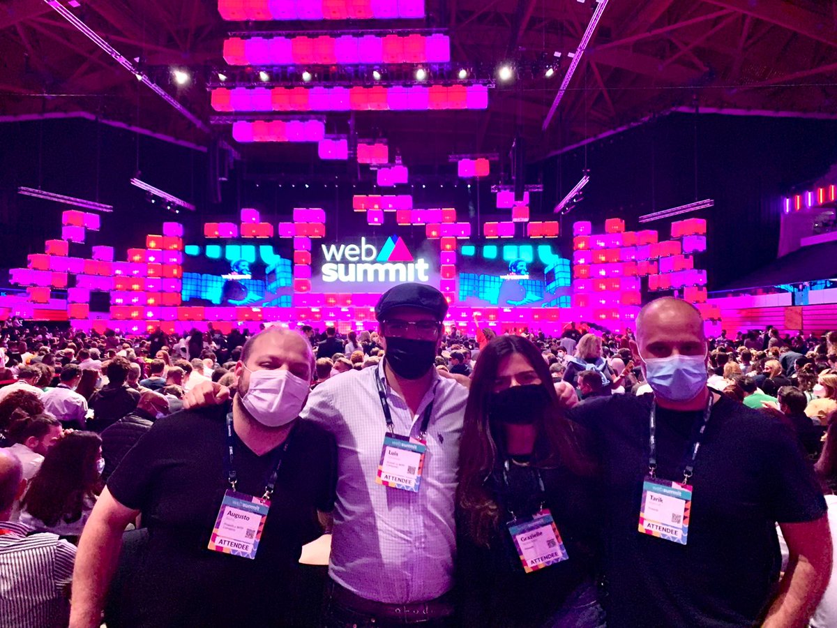 xumak's tweet photo. Always great to meet up with our colleagues from sister company PMWEB #Brazil at the #websummit in #Lisbon. #websummit21 @guishogt #XumaK @WunThompson https://t.co/9a3MRy9wCS