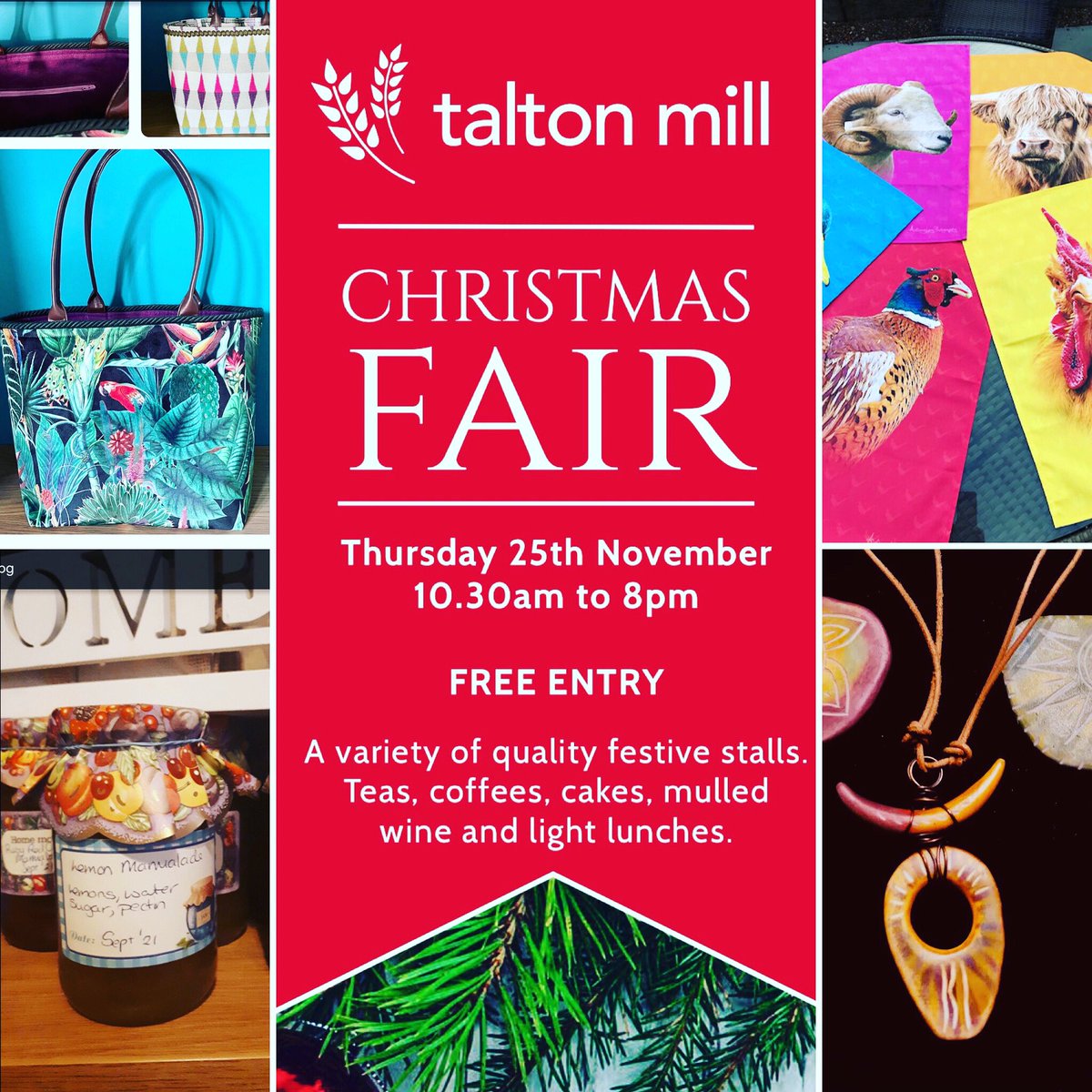 SAVE THE DATE! We are excited at the wonderful range of quality stalls we have coming to Talton Mill Christmas Fair this year! #christmas #fair #warwickshire #festive #shopping <a href="/EventsWhatsOn/">Stratford upon Avon</a> <a href="/WhatsOnWarwicks/">Warwickshire What's On</a> <a href="/SUAHour/">#SUAHour</a> #xmas #gifts #food #drink #mulledwine
