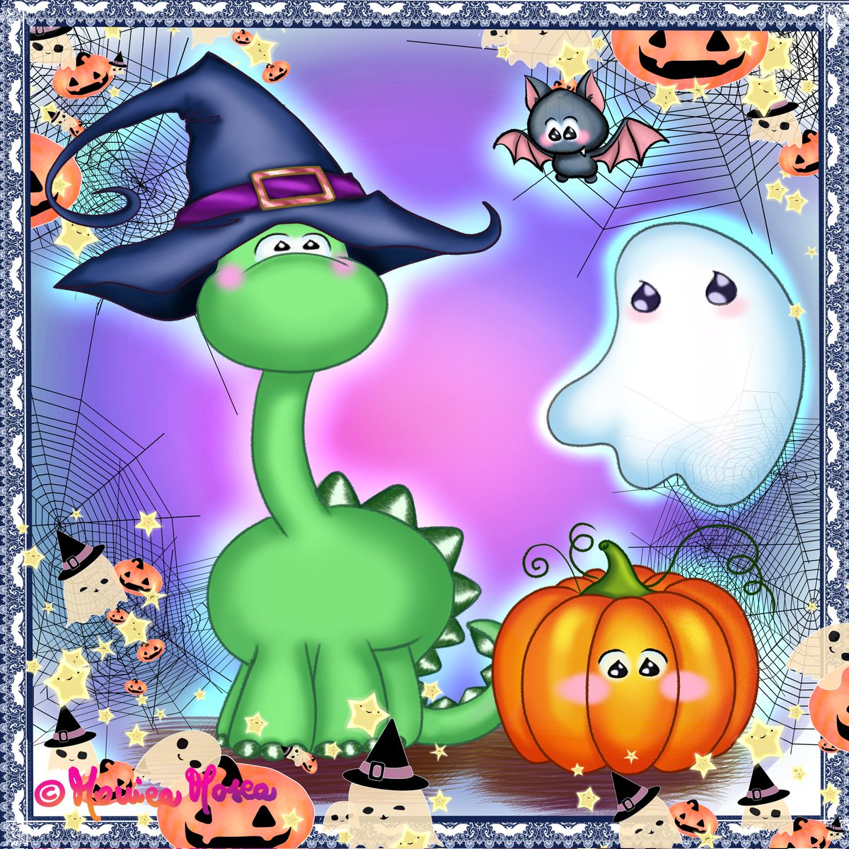 Am I too late to wish you a happy Halloween?
#pumpkin🎃 #BubboloTheDinoPet #cutedino #cuteart #cuteillustration #cuteghost👻 #spiderwebs #かわいいアート #かわいい恐竜 #ハロウィーン #恐竜ペット #drawhalloween #cutehalloween #illustrationforchildren #cutedinosaur #kidsillustration