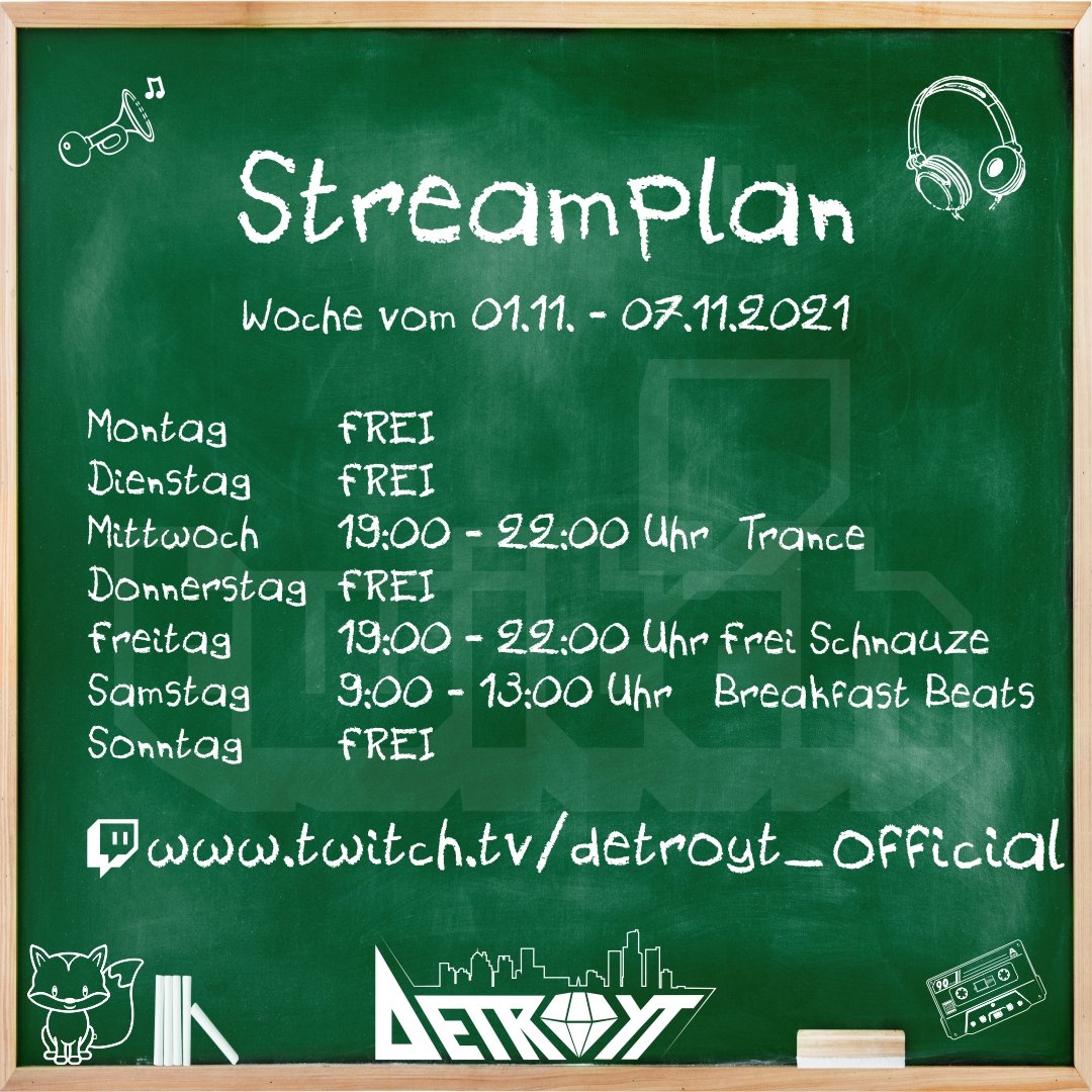 DetroytOfficial's tweet photo. Hallöchen ihr lieben Menschen!

Der Plan für diese Woche ist online!
Ich konnte wieder drei Termine frei schieben.

Wir freuen uns auf euch. 💚⁠
https://t.co/pLjurxw5jc⁠
⁠
#Detroyt #DieTröte #DieTroete #Techno #Mucke #House #Trance #Hardstyle #ESwing #DnB #Dj #TwitchDj https://t.co/TJrKTh4zIg