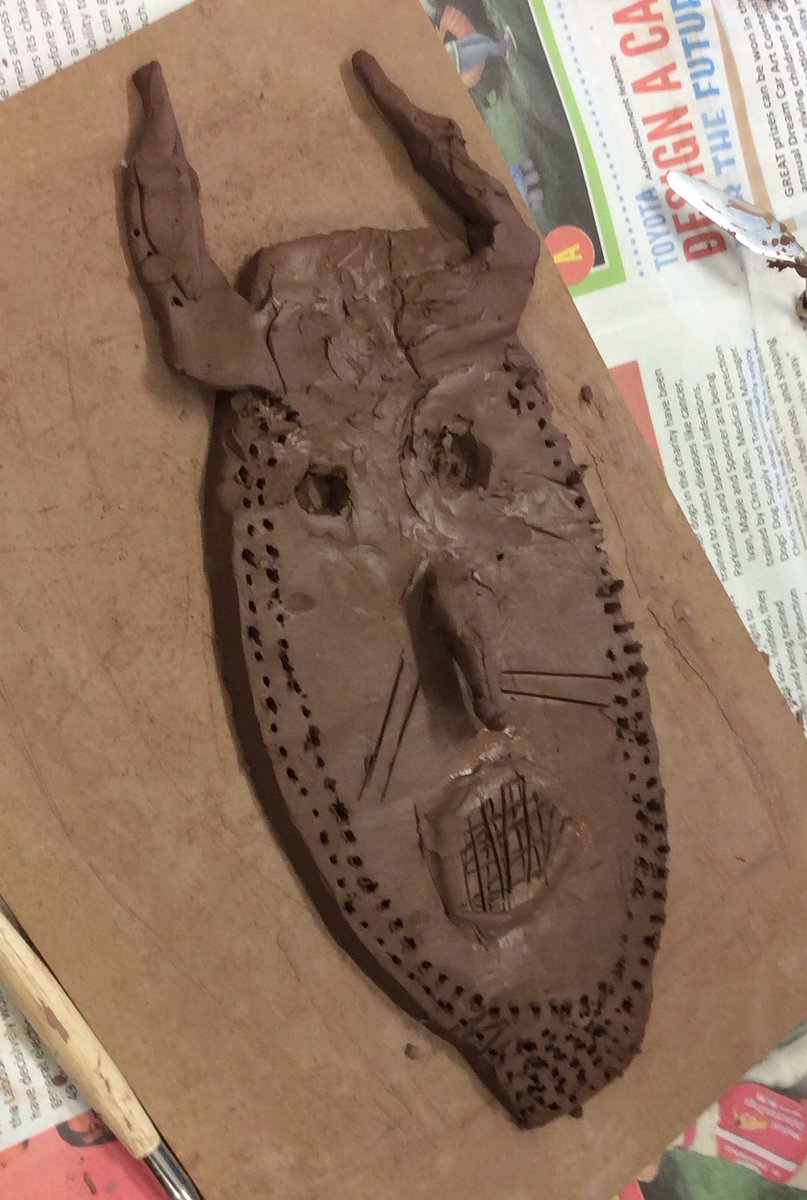 Lakeside_school's tweet photo. Using different clay techniques to creat African masks. Y5/6 wow day. #art #claymasks https://t.co/bcvXYENaqQ