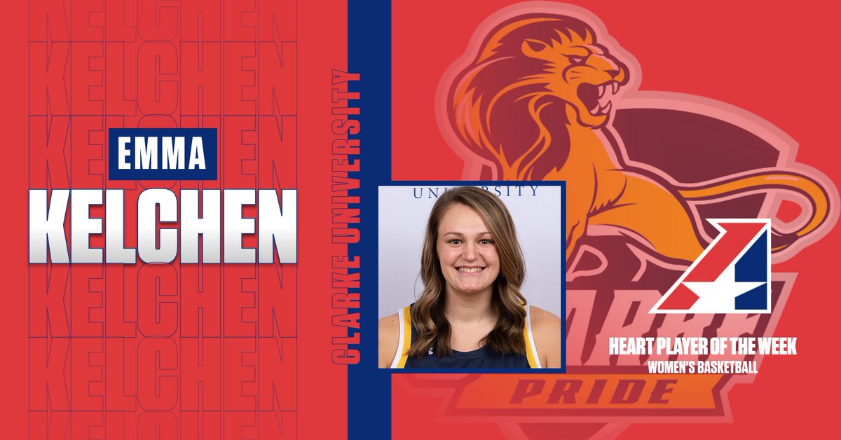 TheHeartConf's tweet photo. W🏀, @ClarkeAthletics Emma Kelchen Earns First Heart Women's Basketball Player of the Week award of 2021-22!

https://t.co/Mstfp5L97x https://t.co/4cqpvl29Ca