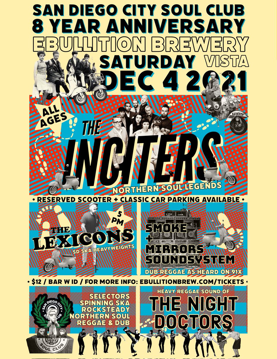 citysoulclub's tweet photo. 8 Years Anniversary of @citysoulclub w @theinciters

#AllAges 
#Ska #Rocksteady #Reggae #Dub #NorthernSoul https://t.co/ABdrd0Vx5n