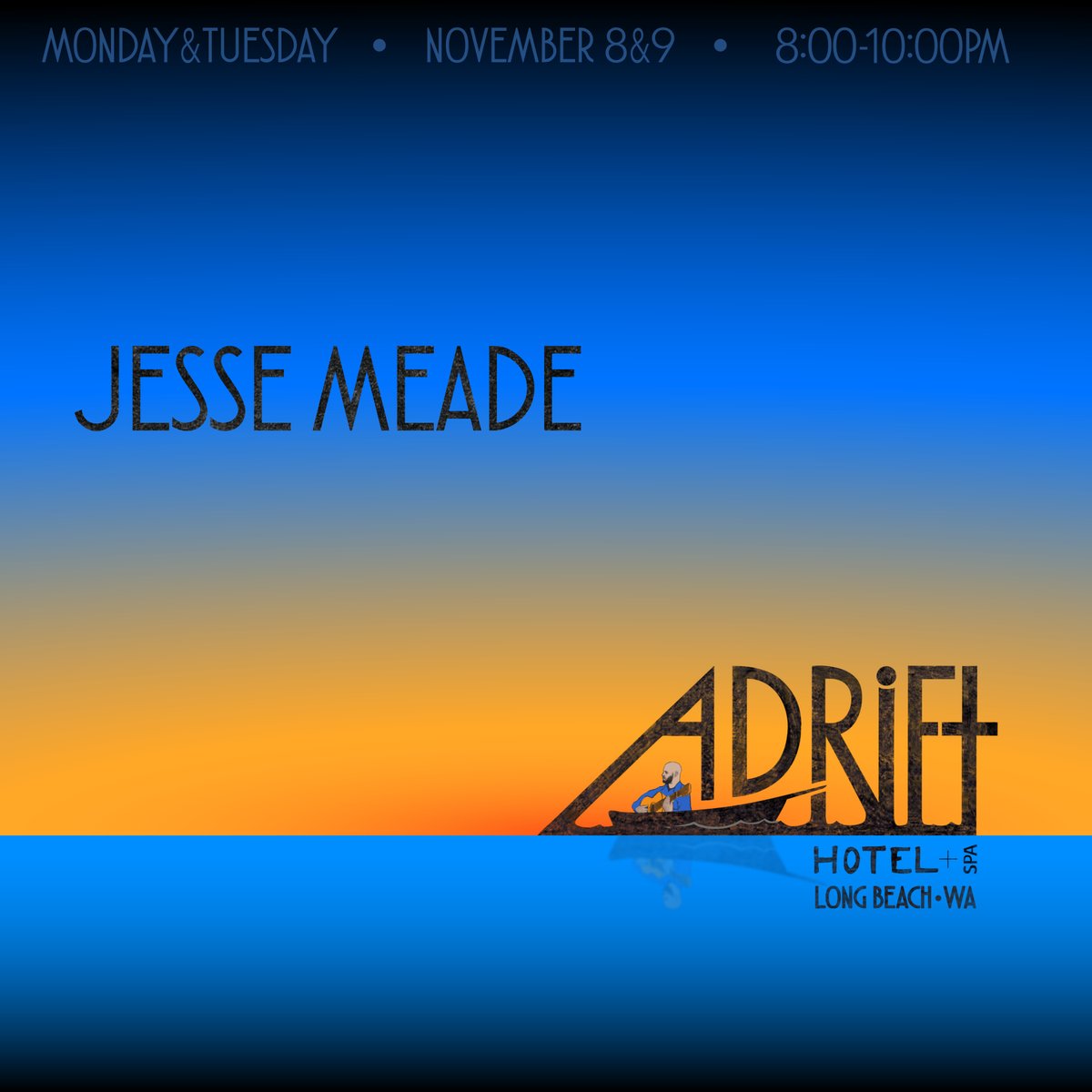 JesseMeadeMusic's tweet photo. Next Monday &amp; Tuesday in Long Beach, WA! https://t.co/sluB6e2SKv