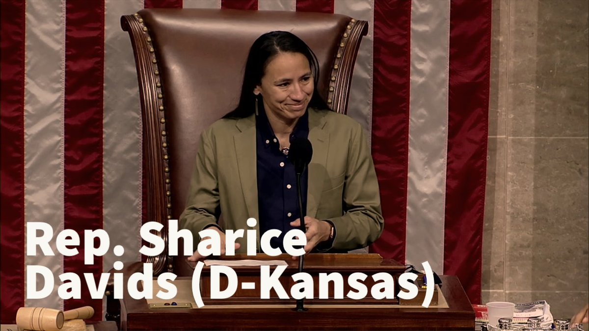indianz's tweet photo. ICYMI: Rep. Sharice Davids (D-Kansas), citizen of Ho-Chunk Nation, opened U.S. House of Representatives as Speaker Pro Tempore!

November 1 marks start of National Native American Heritage Month. @RepDavids #ShariceDavids #NativeAmericanHeritageMonth https://t.co/63QU5QbuF1 https://t.co/JgEwB5yQNg