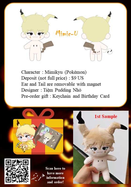 tiempuddingnho's tweet photo. Our first ever project : Mimic-U
Please scan the QR-code to have more information about how to order, and about the doll
1st sample available
I appreciate any retweets from you to help us reaching out to more people
#Mimikyu #Doll20cm #Plushies #PuddingDolls https://t.co/PkvbOnzdmm