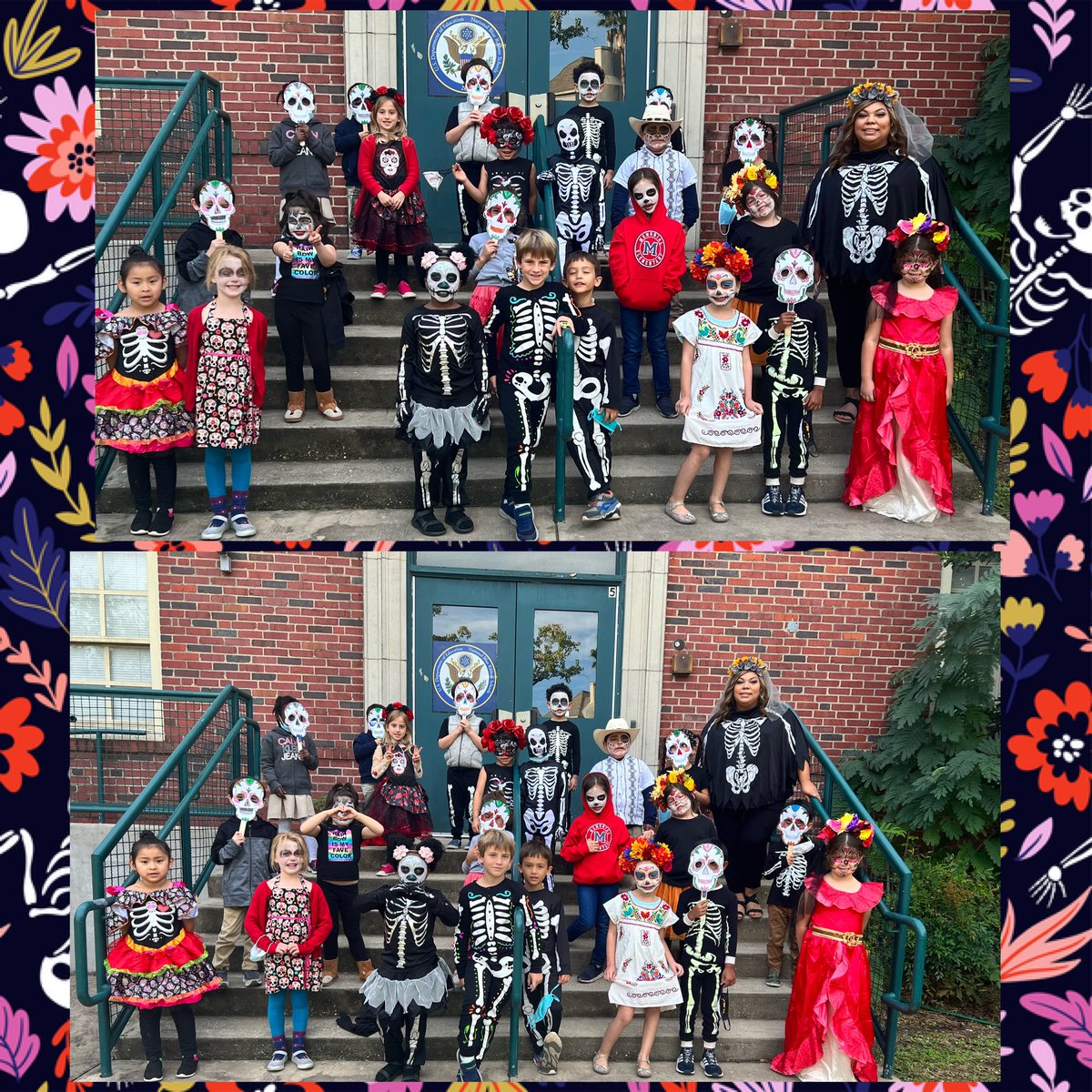 csanche9kinder's tweet photo. Dia de los Muertos is celebrated November 1st-2nd. Today was our annual Día de los Muertos celebration! We enjoyed crafts, altars and pan de muerto! Yum! #DiaDeMuertos #Kindergarten https://t.co/XEa3C95Sgq