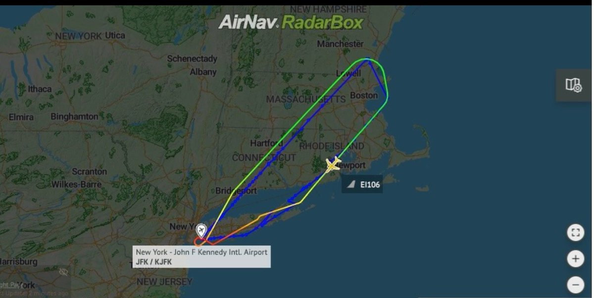 flyingtuga1's tweet photo. Aer Lingus flight #EI106 to Dublin was forced to return to JFK shortly after takeoff due to a technical issue https://t.co/yQvVX6HiOs https://t.co/YYXBSOjoHB