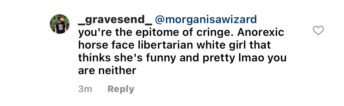 morganisawizard's tweet photo. i’m just curious @instagram why *my* comment was the problematic one https://t.co/wEK6nALgql