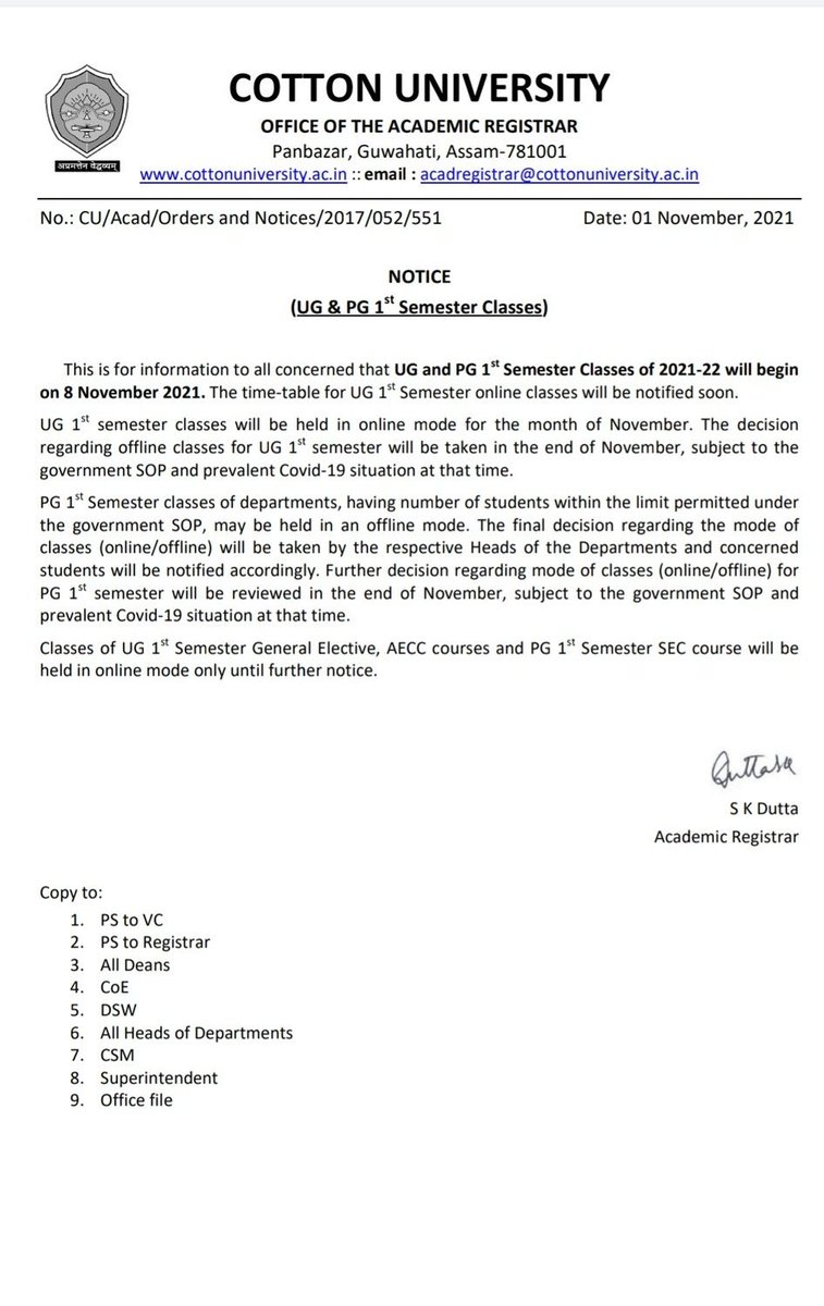 Abhishe55388752's tweet photo. Each and every colleges along with  universities, and other prestigious institutes are following government given SOPs .But it is painful that our very own cotton university is following their own made SOPs. Aren't they playing with our future? 
@ranojpeguassam 
@himantabiswa https://t.co/llMc1FcaNW