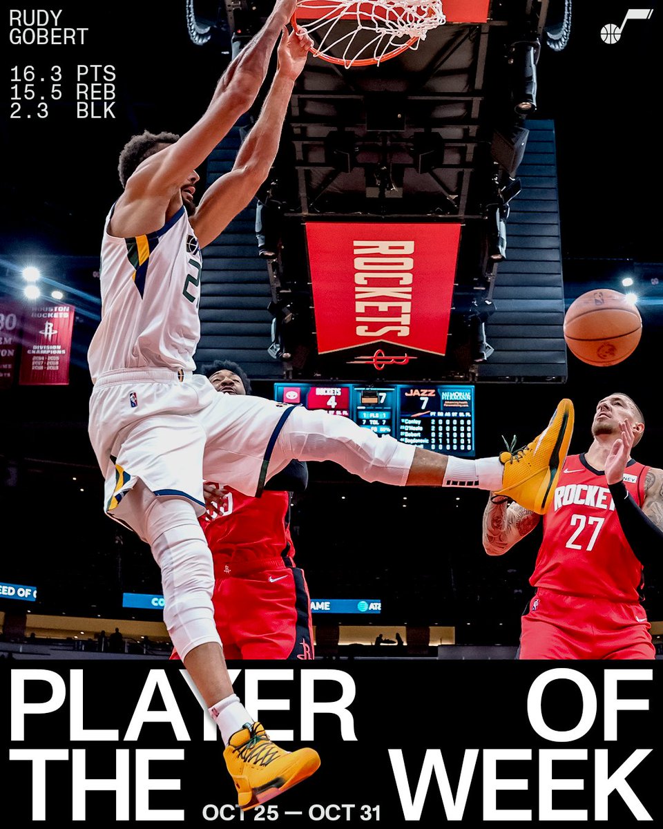 Utah Jazz (@utahjazz) on Twitter photo Congratulations to <a href="/rudygobert27/">Rudy Gobert</a> on being named the Western Conference player of the week π
#TakeNote
nba.com/jazz/gobert-naβ¦ Congratulations to <a href="/rudygobert27/">Rudy Gobert</a> on being named the Western Conference player of the week π
#TakeNote
nba.com/jazz/gobert-naβ¦