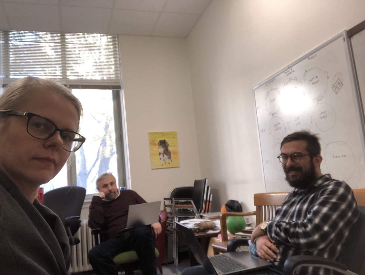 MooresResearch's tweet photo. It is true it is the first meeting with this bunch since Covid-19 hit. We are more than 2 m apart here. #HappyToBeTogether @TomislavFriscic @Canuk_Chemist https://t.co/6FECQnO6d1