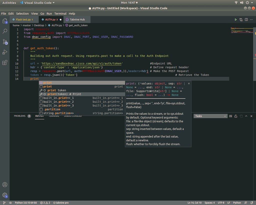 Verlaine_Devnet's tweet image. Discovery of the day @Tabnine_ 🤩
AI assistant for developers and teams,it took me 1 &apos; to feel the power 🔥
if you want to boost your productivity here is the perfect tool.
Thanks to @DevNetCreate i can enjoy learning for 3 months with Tabnine 
#devnet #devnetcreate