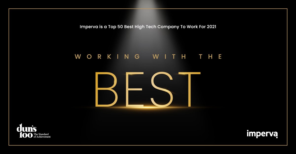 imlebin's tweet photo. Proud to be a part of #TeamImperva as @Imperva has been recognized as one of the best places to work in Israel by @DunBradstreet!

Our diverse workplace defines our brand, sets us apart from competitors and disrupts the status quo. Want to join the team? https://t.co/uNxO9j60v5 https://t.co/8ChbJKLTsC
