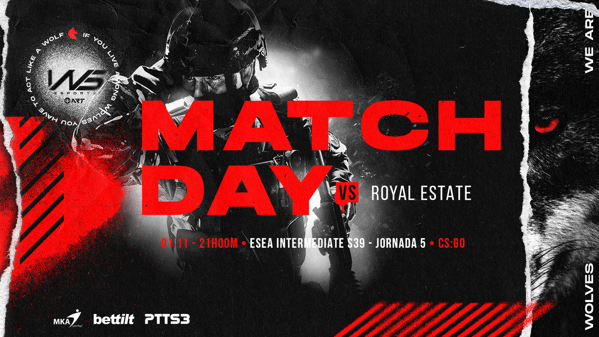 WSESPORTSPT's tweet photo. Depois da vitória no primeiro jogo de hoje a contar para a @ESEA, voltamos a jogar dentro de 1h30 para o segundo jogo do dia ⚔️

🏆 Jornada 5 📊 3-1
🆚 #ROYALESTATE
📺 https://t.co/7ZWgUqYI1m

#WEAREWOLVES #GOWS 🐺⚡️ https://t.co/JjgL3gSAt1