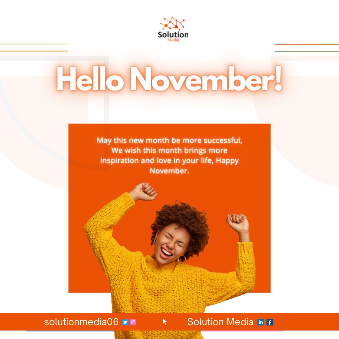 SolutionMedia06's tweet photo. Happy November!
#solutionmedia #happynewmonth #november #mondaymotivation https://t.co/sHyUpaQREA