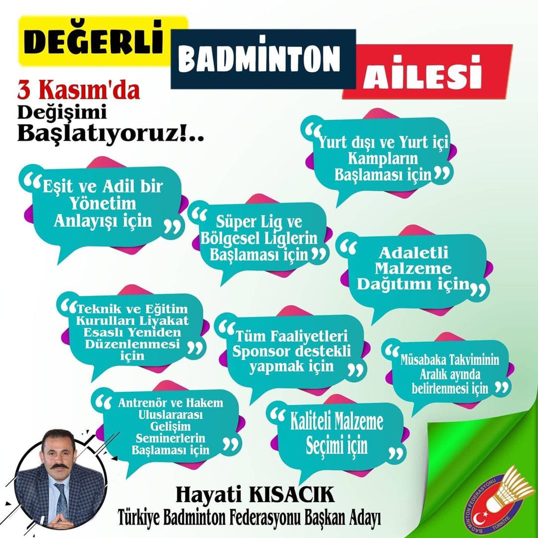 yasar_kaya's tweet photo. @bulent_uslu1903 Badminton da federasyon imkanlarının kulüplere, antrenörlere ve sporculara adaletli liyakatli dağıtım için 

#BadmintonaHayatiÇözüm https://t.co/5erBUNdCuA