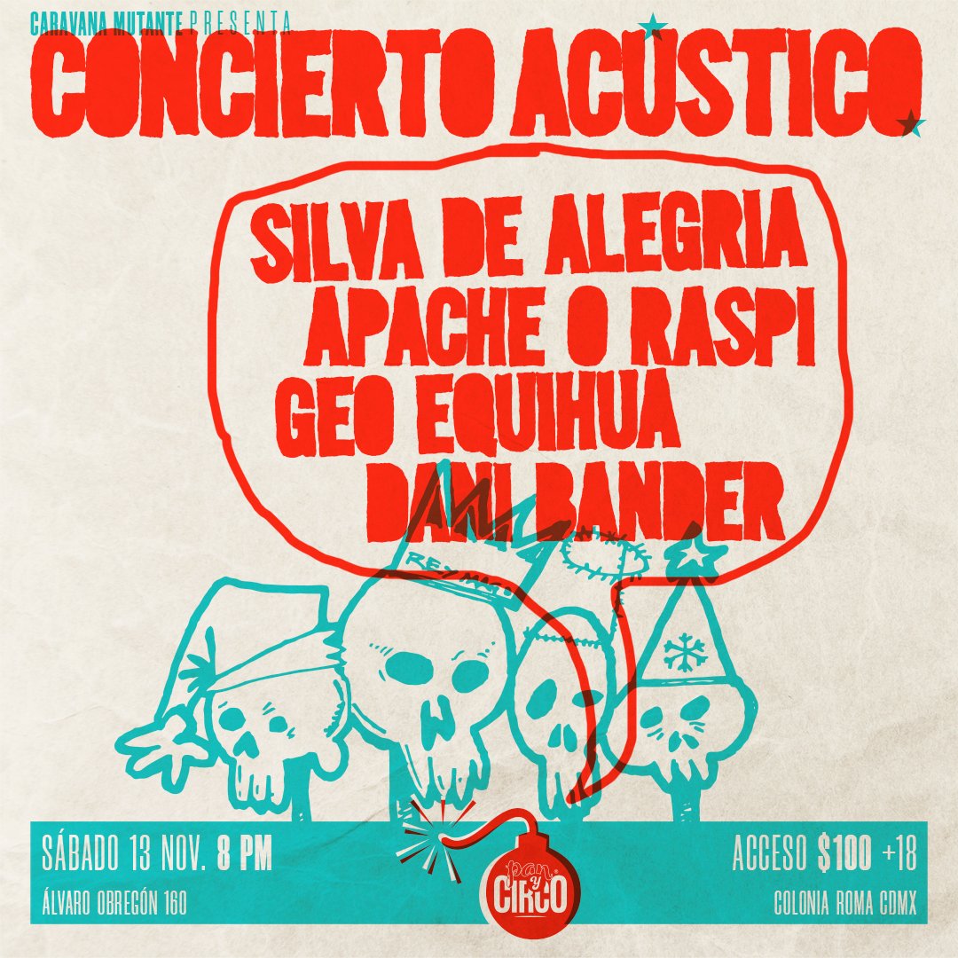 El próximo sábado 13 estaré tocando en el <a href="/PanyCircoMxDF/">Pan y Circo</a> junto a los chidos <a href="/silvadealegria/">Silva de Alegría</a>, <a href="/ApacheORaspi/">Apache O'Raspi</a> y la chida Geo Equihua y me emociona un chingo 🙃

#melancoholismo