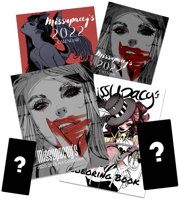 Preorders for all new goodies including a new art book, a coloring book and a calendar to celebrate the years end are now live on my shop https://t.co/Xyv7TbcrSD 