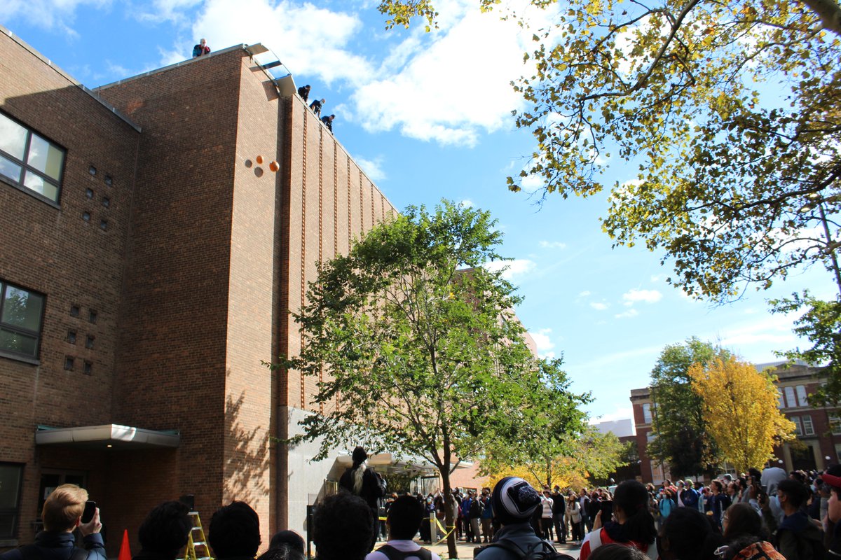 What do we like to do <a href="/cwru/">Case Western Reserve</a> on a beautiful fall day? Recreate Galileo's famed gravity experiment with the annual Pumpkin Drop. 

He was right. 

<a href="/PhysicsCWRU/">CWRU Physics</a> <a href="/CWRUartsci/">CWRU art|sci</a>