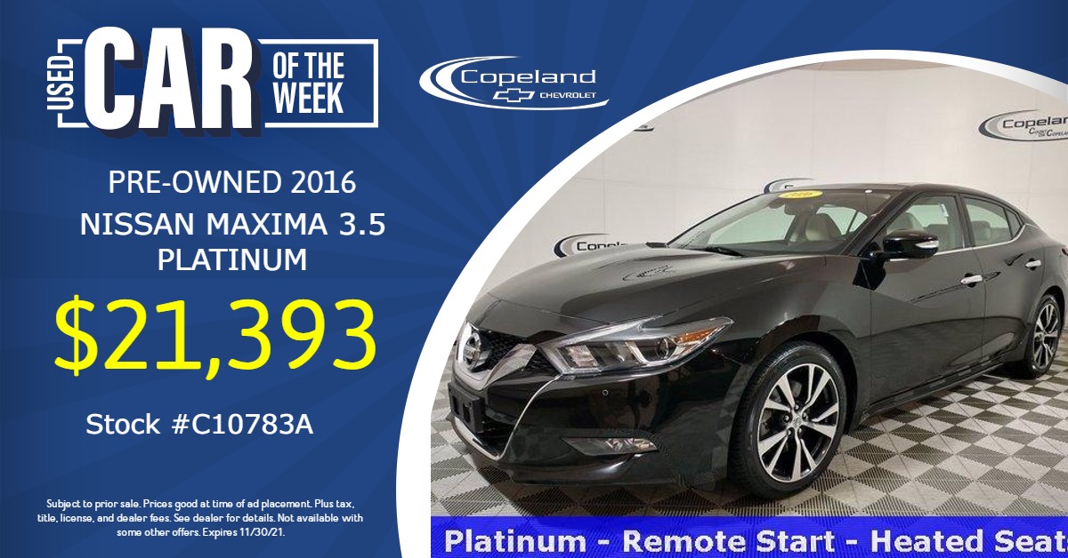 Copeland Chevrolet on Twitter "2016 Nissan Maxima 3.5 Platinum has a