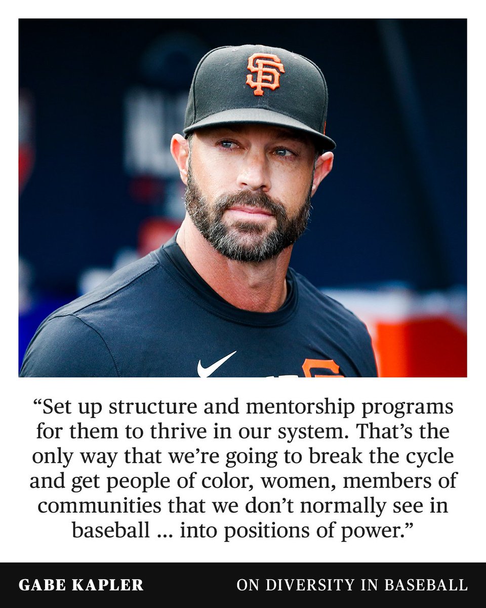 SportsCenter's tweet photo. Amid baseball hiring season, Giants manager Gabe Kapler shared his thoughts on diversifying positions of power in the sport.

(via @gabekapler) https://t.co/PtEdw0KWdN