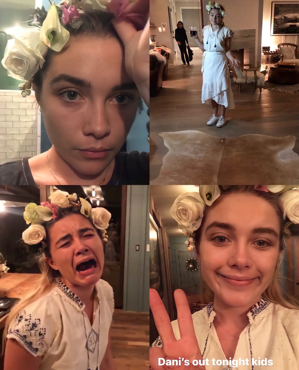 MusaAgencia's tweet photo. Para #Halloween2021 
la actriz Florence Pugh 
se disfrazó de su personaje en
 #Midsommar. 🤣 https://t.co/NMSF5D7kJi