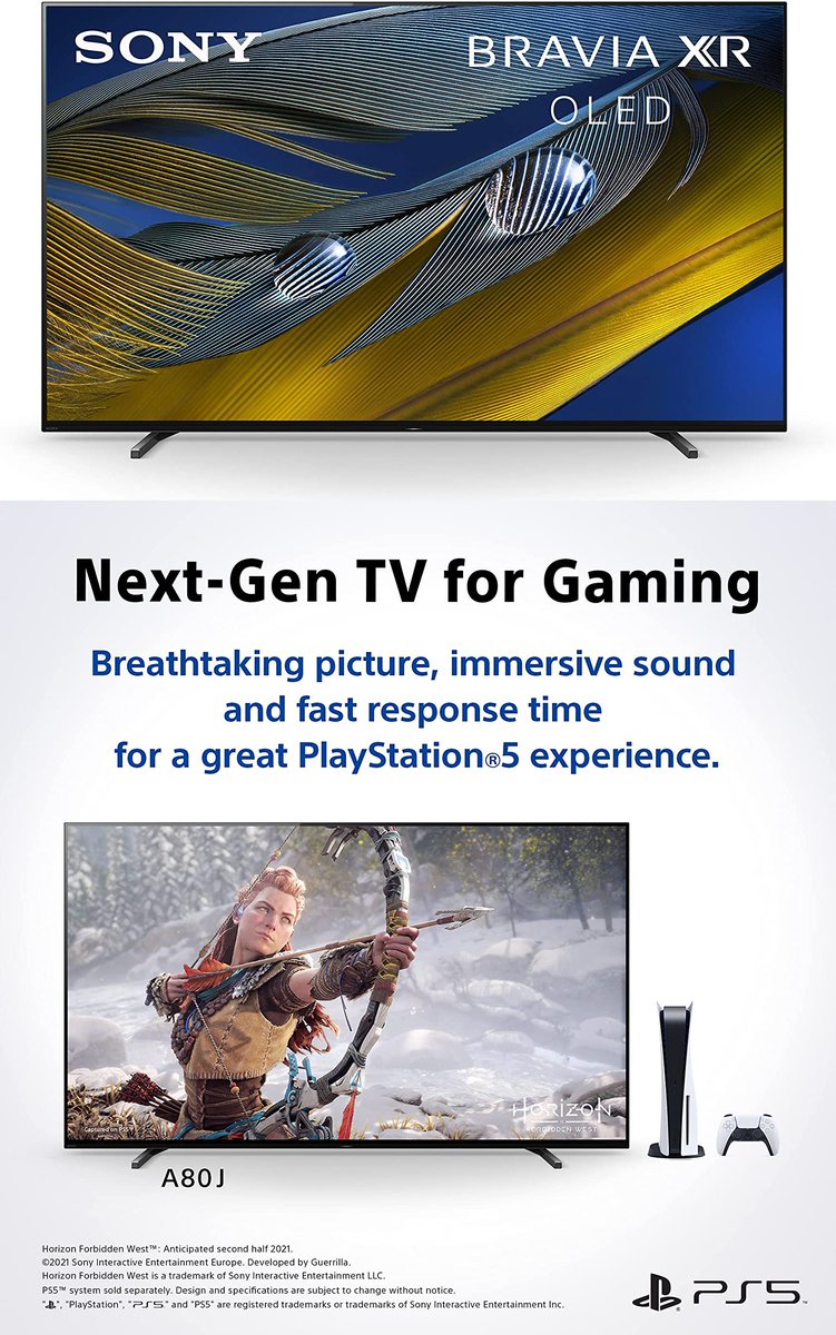 HelpMeFindDeals's tweet photo. Today's #SonyA80J Deals https://t.co/JsNMuC8XHq
$1502 Off Sony A80J 77″ BRAVIA XR OLED TV, $2998
$902 Off Sony A80J 55″ BRAVIA XR OLED TV, $1398
$602 Off Sony A80J 65″ BRAVIA XR OLED TV, $2198
#Ad #A80J #4Ktvdeals #Sonytv #OLED #gaming https://t.co/3HrMxPtu3A