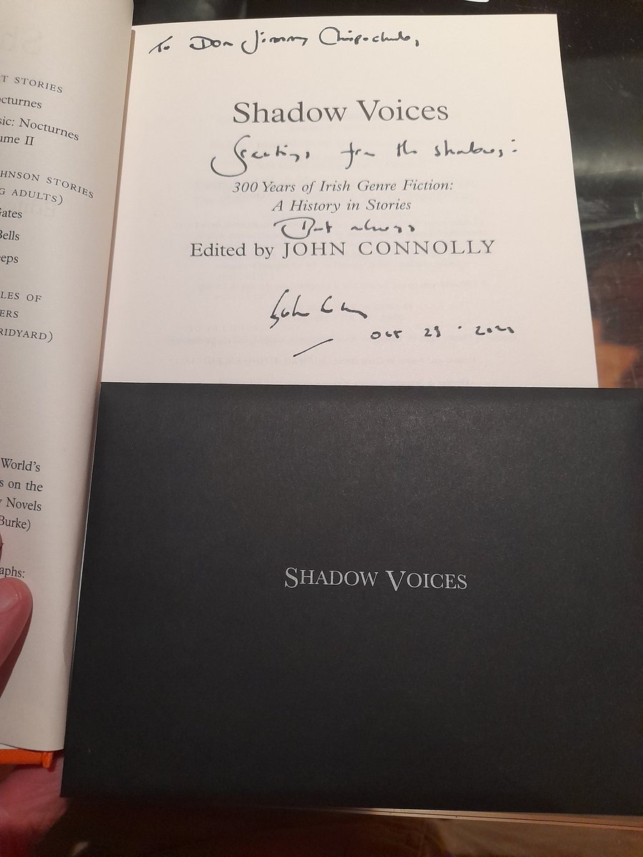 donjimmyreviews's tweet photo. Also in the post today is the MASSIVE (literally and figuratively) nee book from @jconnollybooks
#ShadowVoices - At over 1000 pages this one should keep me going. I may try a story a day....
Many thanks to @gutterbookshop for getting the book signed and dedicated. https://t.co/hF23H52Pfk