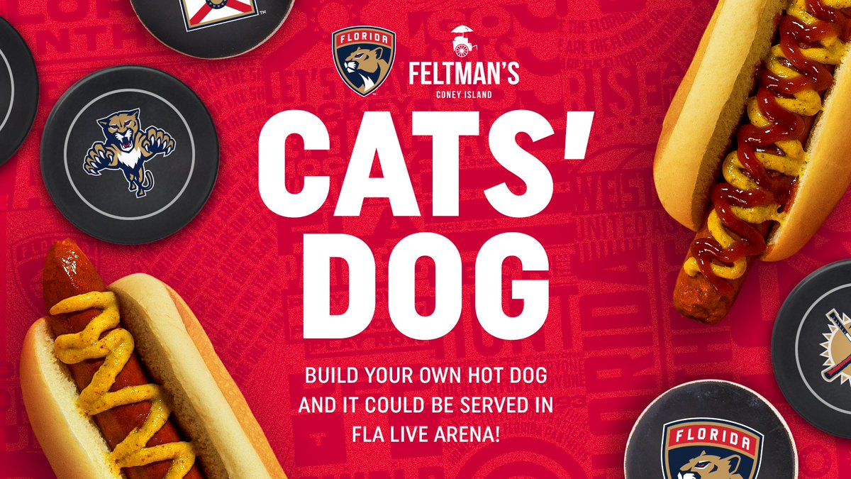 FlaPanthers's tweet photo. Ever have the very specific dream of having your own concession item sold inside @flalivearena?

Because we’re teaming up with @feltmansconey to make that dream come true!

🌭 » https://t.co/AsF6gCE4ys https://t.co/AiH94a8YES