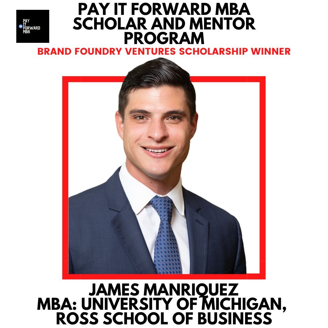 PayItForwardMBA's tweet photo. Scholar Spotlight: Meet James Manriquez, a current student at University of Michigan - Stephen M. Ross School of Business and  Brand Foundry Ventures x Pay It Forward MBA Class of 2023 Scholar! Congratulations, James!

#PayItForward #BrandFoundryVentures
#MBA https://t.co/PrFzGgqXaR