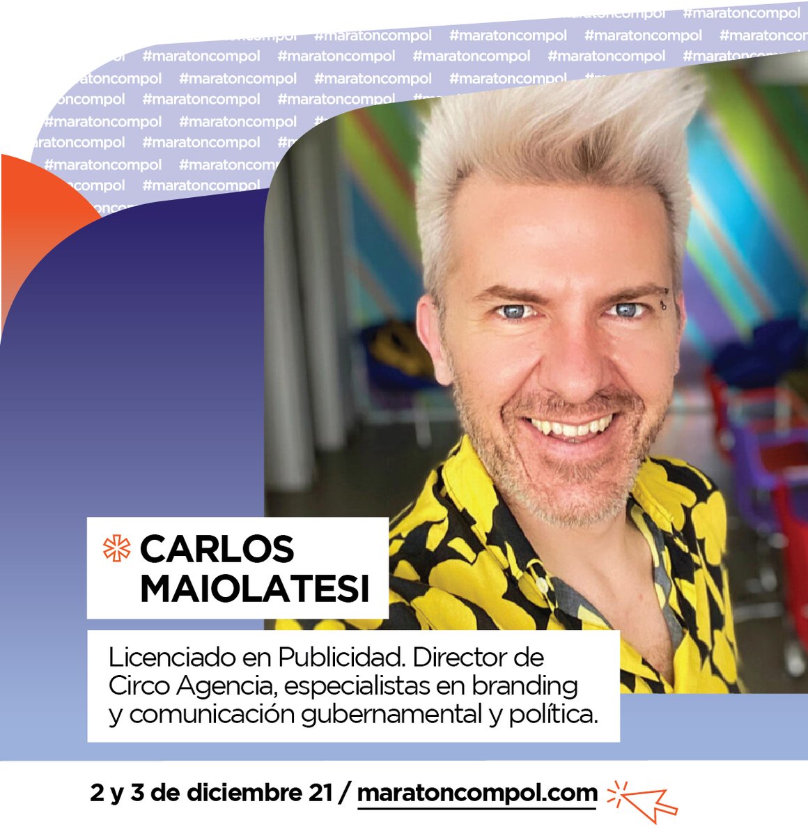 maraton_compol's tweet photo. 2⃣2⃣ disertantes en dos días a pura #ComPol 🏃‍♀️🏃‍♂️

@cmaiolatesi participará en esta #MaratonCompol 💯

Ingresá en https://t.co/M2Y7hNjT2L 💻📲  y adquirí tu entrada. 
 
👉 Te esperamos en Cipolletti o nos vemos vía streaming. https://t.co/X7zFkWvQH6