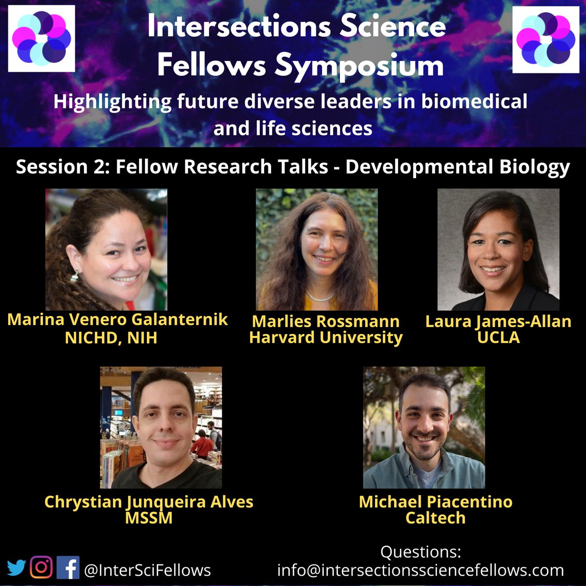 Thank you to all the speakers of the neuroscience session for their wonderful talks. The next session of #ISFS2021 is about to get started. This session will  feature 5 fellows from the field of Developmental Biology.