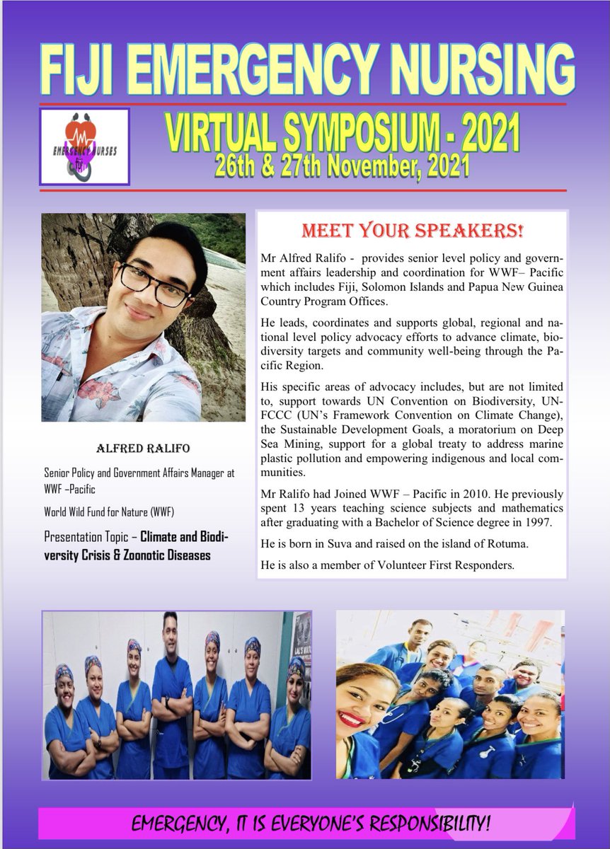 Count down begins!!! 
Meet our speakers <a href="/aralifo/">Alfred Ralifo</a> : Fiji Emergency Nursing Virtual Symposium (26th and 27th November 2021)