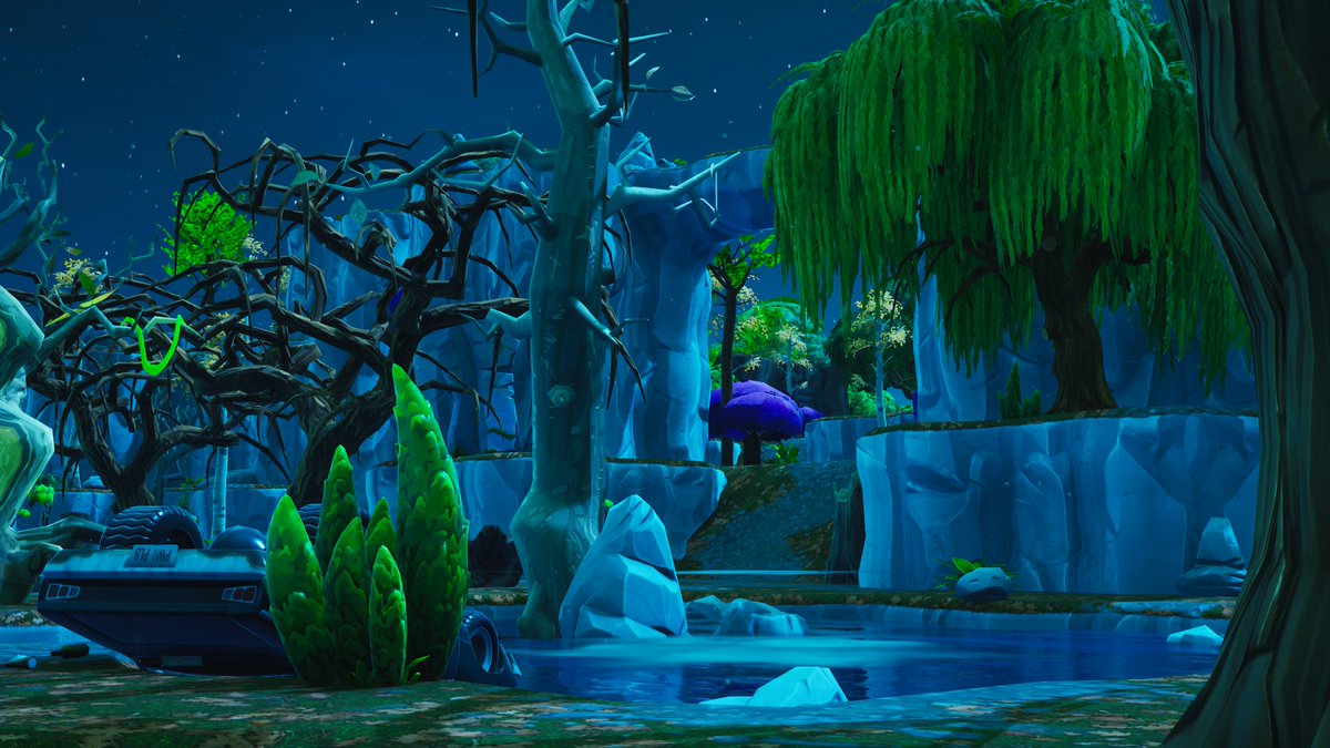 InsideHomebase's tweet image. Maple Tree Valley (Scrapped Zone)

Clearly WIP as there are pink trees using a green subsurf profile.

Has a Post Process Volume that applies a green tint to the game when entered — possibly the area where the mission was meant to take place.