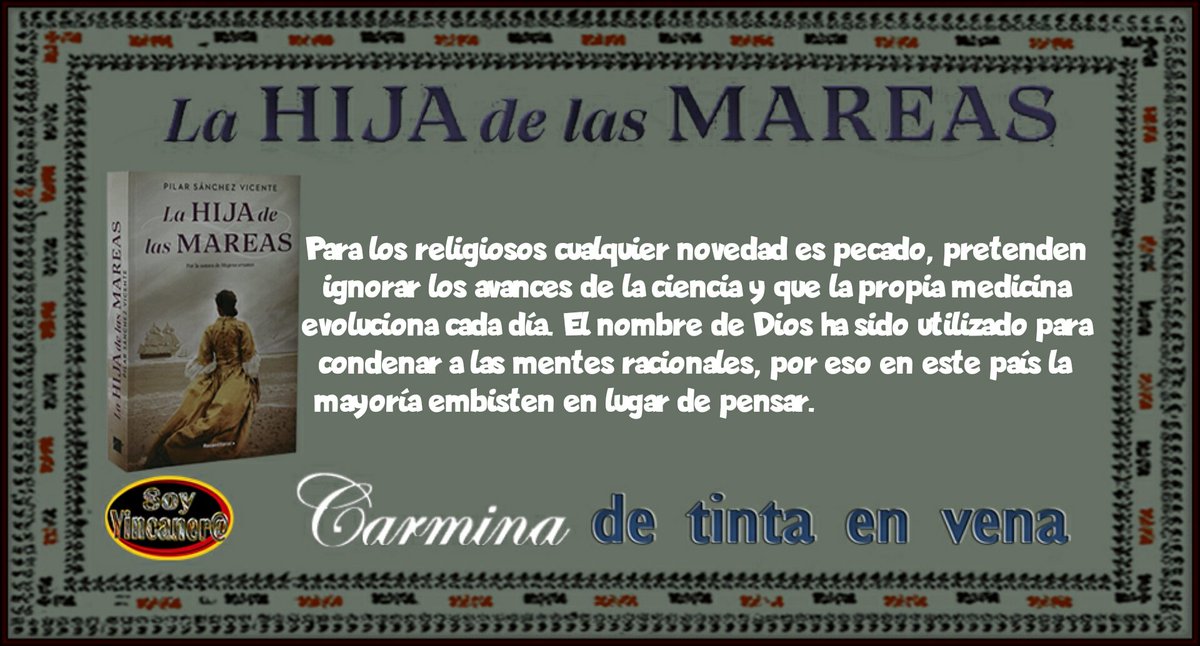 Con la Iglesia topamos a casa pasó. Y se sigue embistiendo,en lugar de pensar, quiero pensar que cada vez menos. #LaHijaDeLasMareas @psanchezvicente <a href="/RocaEditorial/">Roca Editorial</a> #SoyYincanera <a href="/Ana_Kayena/">Kayena</a> <a href="/IslaMilPalabras/">LaIslaMilPalabras</a> <a href="/MartinGGema/">Gema Martin</a> <a href="/Librosxdoquier/">Librospordoquier</a> <a href="/Angela_Andurina/">Ángela</a> <a href="/EremitaLa/">Los Libros del Redondal📚</a> <a href="/garita73/">Margari</a>