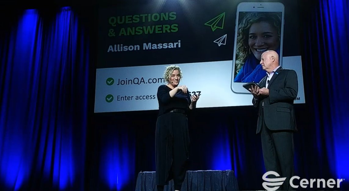 CIOCHIME's tweet photo. While we hated to see #CHIME21Fall end, closing keynote speaker @AllisonMassari shared passionate and compelling messages of survival that one couldn't help but feel inspired to become a better person. Thank you @cerner for sponsoring this incredible closing keynote! https://t.co/c2yJM1PWEl