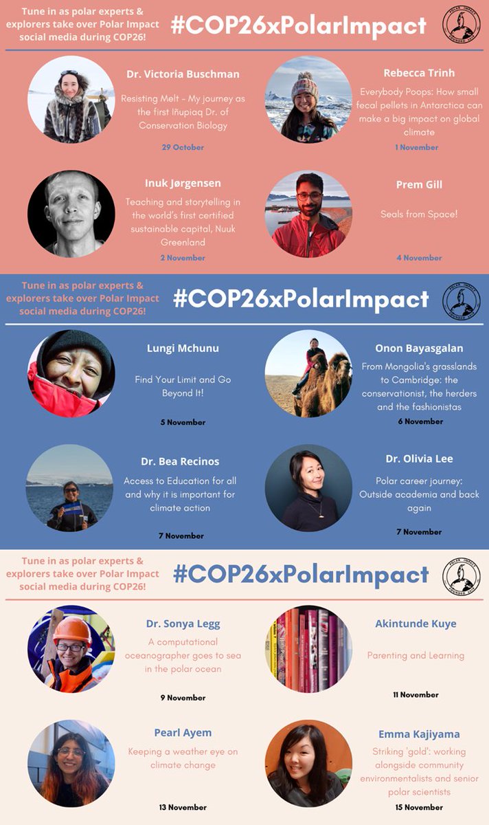 igsoc's tweet image. IGS linking to #glaciologists | #polarscientists | #alpinescientists at #COP26 #COP26Glasgow No.1 : 
&quot;Minorities in Polar Research&quot; @PolarImpact #COP26xPolarimpact Takeover -&amp;gt; Highlights by Black, Asian, Indigenous, people of colour and minority ethnic polar experts &amp;amp; explorers.