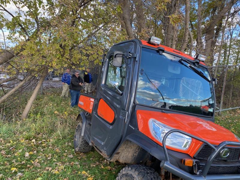 BrockportCSD's tweet photo. Our incredible staff from Buildings and Grounds and Security were able to safely free a buck from this fence today! Great team work!! https://t.co/C91s0nlkyq