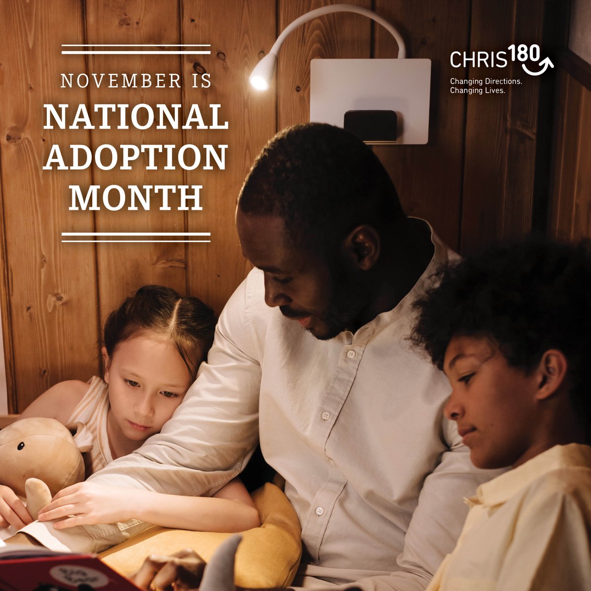 CHRIS180_Change's tweet photo. National Adoption Month is a time to raise awareness about the need for adoptive families for children and youth in foster care. Visit our website to learn more about CHRIS 180 Adoption services: https://t.co/EMlgxgInX7.
#NationalAdoptionMonth https://t.co/kQYJ41dzCP