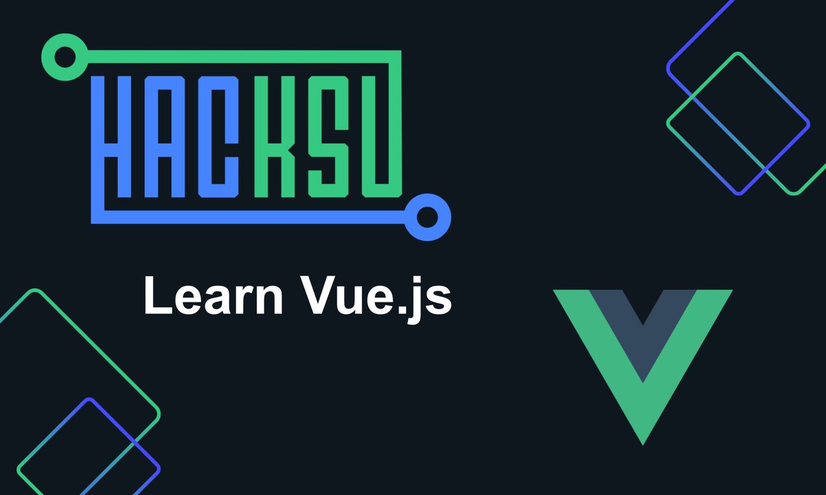 _hacksu's tweet image. Hey HacKSUers! This week Chris will show us how to use Vue.js, the progressive JavaScript framework! Come this Tuesday to Bowman 218 or our Discord. (There will be pizza in person 😉)