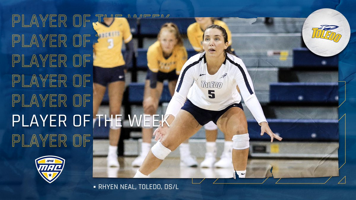 MACtion (@macsports) on Twitter photo As Toledo's libero in both matches this past weekend, senior <a href="/Rhyen_NEAL/">Rhyen Neal</a> averaged 6.25 digs/set against Miami and Bowling Green. She posted 20 digs on Friday against the RedHawks, then set a new career high with 30 digs in Saturday's match against BGSU.
#LiftOff | #MACtion As Toledo's libero in both matches this past weekend, senior <a href="/Rhyen_NEAL/">Rhyen Neal</a> averaged 6.25 digs/set against Miami and Bowling Green. She posted 20 digs on Friday against the RedHawks, then set a new career high with 30 digs in Saturday's match against BGSU.
#LiftOff | #MACtion