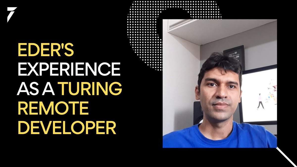 turingcom's tweet photo. Developers ❤️ Turing
Eder from #Brazil realized the perks of working remotely with #TuringJobs when he joined as a software developer to work for a Silicon Valley company.
#TuringReview
Watch him talk about his journey here ⤵️
https://t.co/7aAR0ijFjj https://t.co/ulyDRUFLX4