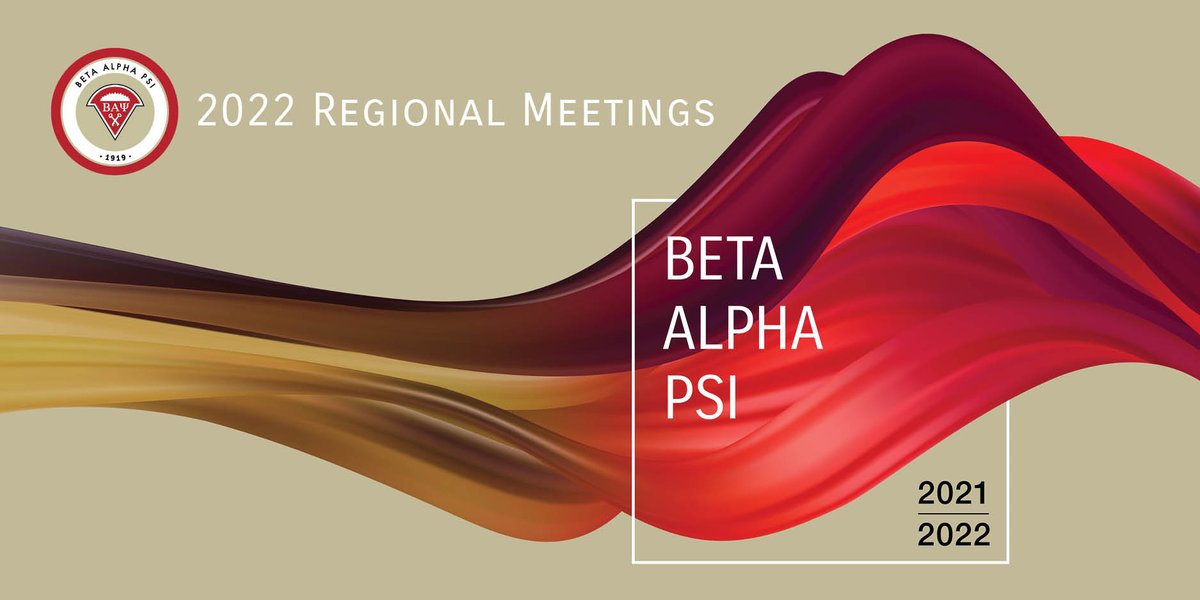 _BetaAlphaPsi's tweet photo. The 2022 Beta Alpha Psi Regional Meeting webpages are LIVE! Check out all of the great information planned for you by the host chapter(s) and get ready to see everyone IN PERSON in 2022! For more information, visit: https://t.co/oxQSnluwfF #BAPRegional https://t.co/Zu0PY8vlgB
