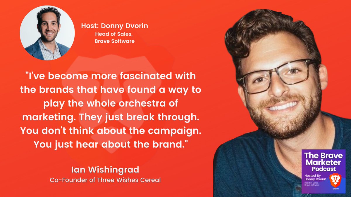 brave's tweet photo. This week on #TheBraveMarketer podcast, @icwish Co-Founder of Three Wishes Cereal, shares how he’s challenging large and established brands in the competitive CPG market. Listen to the full #podcast episode here:  https://t.co/nnO1seUbJi. Hosted by @DonnyDvorin. https://t.co/eKtXklu9mV